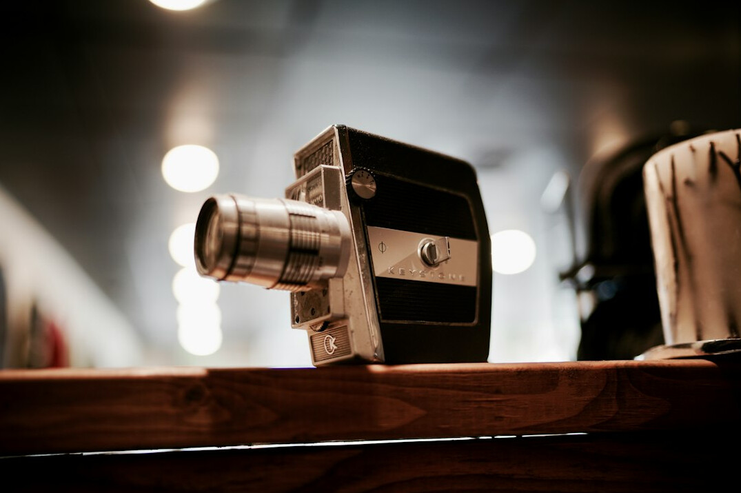 Vintage film camera on set during a television commercial shoot