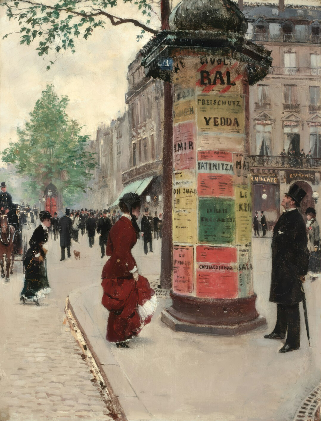 french street scene with ads
